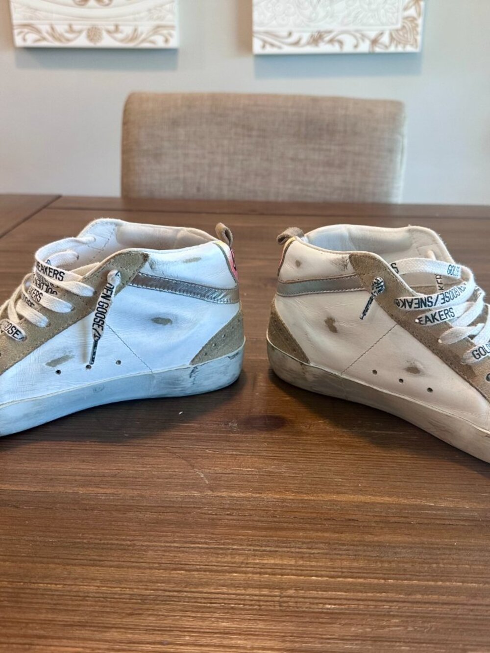 Golden Goose Francy High Top Sneakers White Leather Tan Suede Size 36/6 - Picture 6 of 16